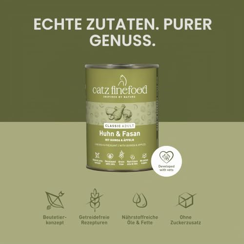 catz finefood Classic Huhn & Fasan Katzenfutter nass, 6 x 400g Dosen