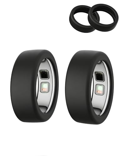 for OURA Ring5 Silicone Ring Protector,BOVUGAC Ultra-Thin Elastic Smart Ring Sleeve,Waterproof Anti-Drop, Compatible with OURA Ring 5,All Round Protection.(Size:6~9)-Black