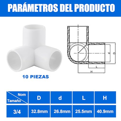 Codo rincón PVC 3/4" 3 Imagen adicional