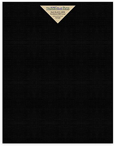15 Black Linen 80# Cover Paper Sheets - 11
