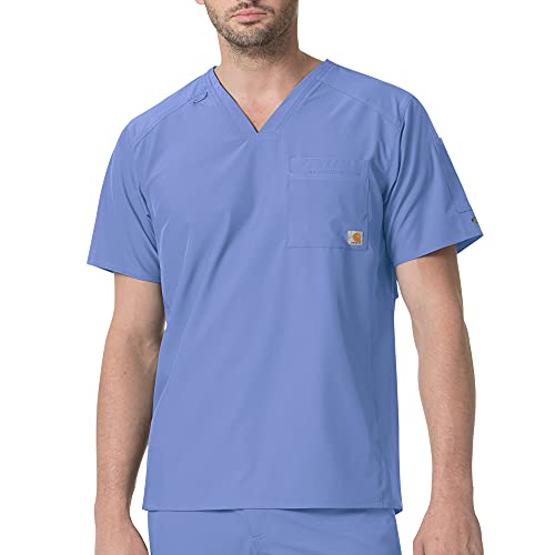 Carhartt Men s Slim Fit V-Neck Top, Ceil Blue, Small