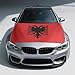 Albania Flag Car Hood Cover 4X5 Ft Polyester Elastic Fabrics, Universal Fit for Trucks, Car, SUV, or Van