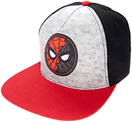Marvel Spiderman Baseball Cap for Boys, Boys Hat and Fitted Cap, Flatbrim Baseball Spiderman Hat in Red & Marvel Design