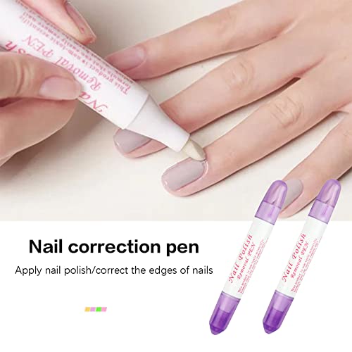 2 Pcs Nail Polish Corrector Remover Pen,Nail Edge Cleaning Pen With Cotton Tip For Nail Diy Design Or Salon(Need To Add Additional Nail Polish Remover) #TOP1