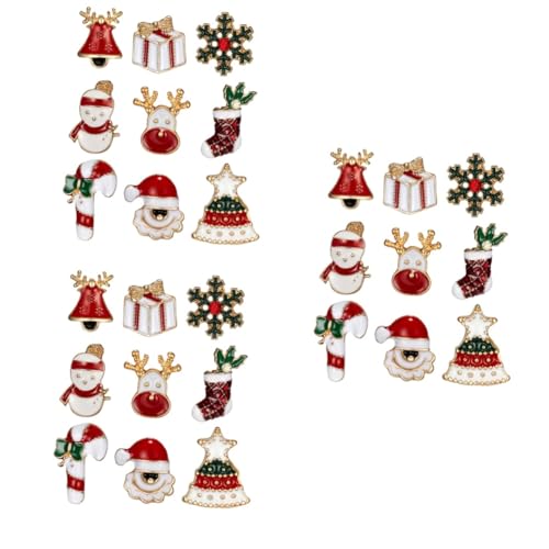 Broches de Noël en alliage vintage : pack de 27 accessoires durables aux détails ciselés