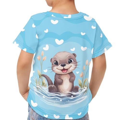 Image of JEOCODY Boys Girls Graphic Tees Funny 3D Printed Short Sleeve T-Shirts 3-16T