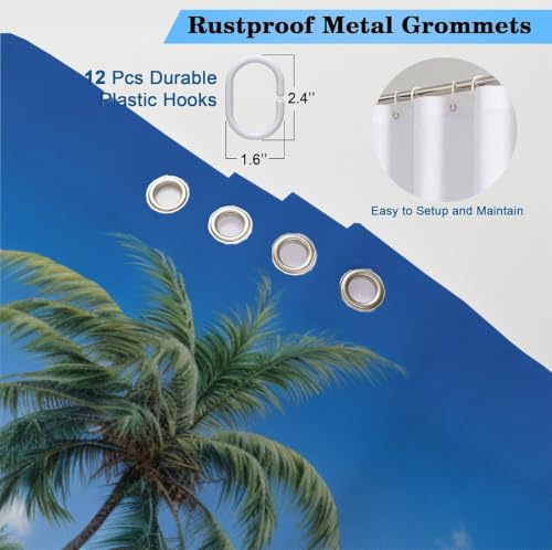 Rideau de douche anti moisissure et imperméable style plage - 7