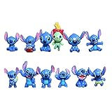 12 Pcs Lilo and Stitch Figure Set, PVC Lilo and Stitch Mini Figures Toy, Children's Birthday Cake De