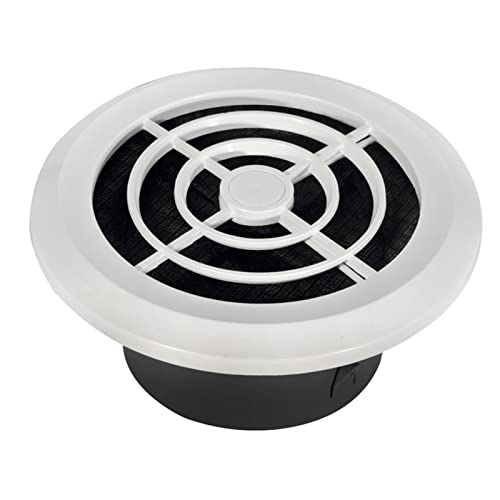 Chimney Tool ABS Adjustable Air Vent White Round Soffit Exhaust Vent for Inline Duct Fan Outlet Vent