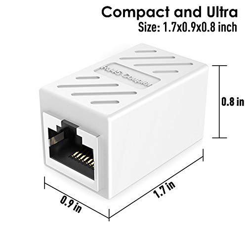 PLUSPOE Ethernet Coupler, 2 Pack Inline Coupler Cable Extender Adapter Female to Female for Cat7 Cat6 Cat5e Cable - Thumbnail 6