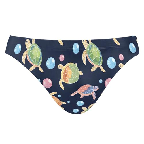 Cute Sea Turtle Swim Briefs for Men Swimsuit Bikini Swimwear S B0404218
