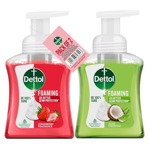 Image of Dettol Aloe Coconut & Strawberry Foaming Handwash Pump 250ml (Pack of 2)
