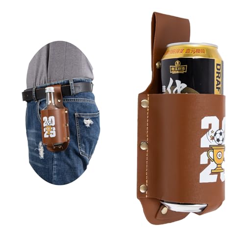 PU Leather Soccer Beer Belt with Trophy Holder