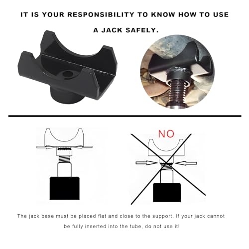 YTFRL Bottle Jack Axle Adapter, Heavy Duty Bottle Jack Lifting Saddle for 2" 3" 4" Round & 2" Square Axle Tube, Bottle Jacks Adapter Fits Lifting Platform Within 1.5" for Car RV Trailer by YTFRL - Image 3