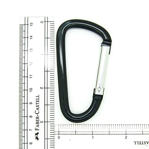 Ondepot 100 Pack Of 3 Inches Carabiner Spring Belt Clip Lot Snap Key Chain 75Mm Aluminum Color, Black/Blue/Silver/Mix Color (Black 3" (100 Pack)) #TOP2