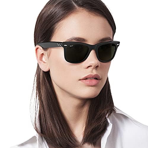 Ray-Ban Men-Women Wayfarer Sunglasses Black Frame Green Lens Medium by Ray-Ban - Image 6