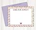 Personalized Stationery for Girls - Flat A2 Size Note Cards with Envelopes - Girls/Kids Stationary with Colorful Squares Design and a Heart