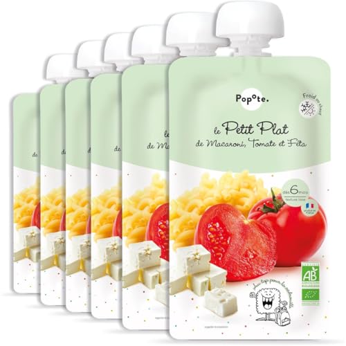 POPOTE Petit Plat Macaroni, Tomate, Féta Bio Bébé dès 6 mois 6 x 180g