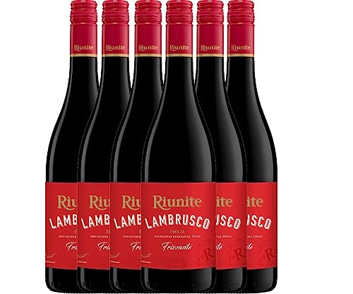 Lambrusco Rosso Emilia IGT von Cantine Riunite - Rotwein 6 x 0 75l VINELLO - 6er - Weinpaket inkl. kostenlosem VINELLO.weinausgießer