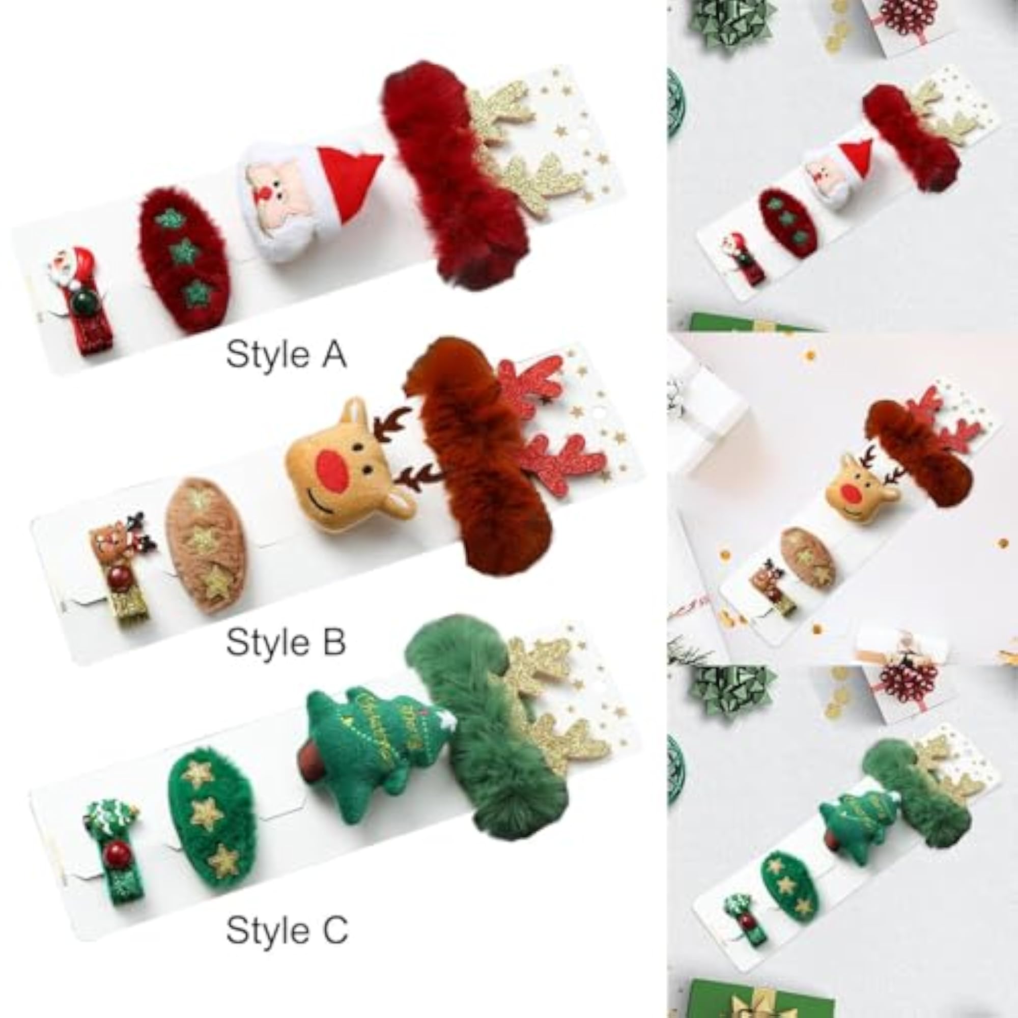 Christmas Hair Accessories, Cute Clips Set for Holiday Parties