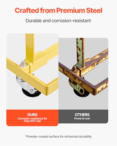 VEVOR Motorständer Motorhebewagen (340 kg belastbar) mit Einstellbarer Breite & Länge, Hochleistungs-Motorhalterung aus Stahl mit 4 Lenkrollen und 2 Ratschenbändern, geeignet für die meisten Motoren