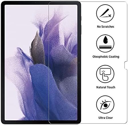 XunyLyee [2-Pack] Compatible with Samsung Galaxy Tab S7 FE Screen Protector, Easy Installation Tempered Glass Film for Galaxy Tab S8 Plus (12.4 Inch)