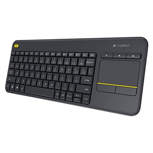 Logitech K400 Plus Tastiera Wireless Touch TV, Facili Controlli Multimediali e Touchpad Integrato, Layout Inglese QWERTY - Nero