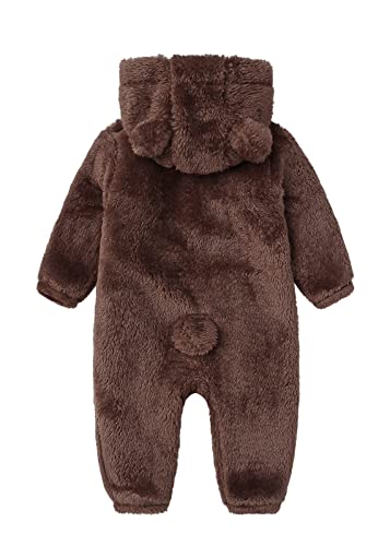 Babymine Unisex Baby Romper Onesie Bodysuit Baby Outfit Warm Snowsuits Baby Bear Winter Outwear Jumpsuit Outwear For Toddler Baby Boy Girl 9-12 Months Brown thumb #1