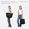Liebeskind Berlin Damen-Shopper „Aurora“ – Große Canvas-Tasche Damen mit Reißverschlussfach und Leder-Schulterriemen – Shopper Bag Women – Passend für Laptops bis 16 Zoll – Light Bag, 01 Black 1 #4