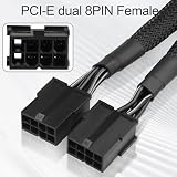ELFJMZP SQC118 12VHPWR PCIe 5.0 12-pinowy do podwójnego 8-pinowego (6+2) PCIe Power Cable for RTX 4090/4080/4070 Ti, PCI Express 5.0 GPU Power Adapter, 20 cm Braided Cable