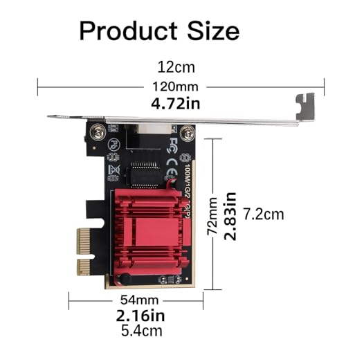 Tarjeta de Red PCI-E x1 a RJ45 RTL8125 IEEE 802.3 2.5G Ethernet para PC de Escritorio miniatura 2