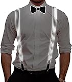 BAIYUN Weiße Wolken LED-Träger, Schleifen und Hosenträger, für männliche Weihnachtsfeiern,...