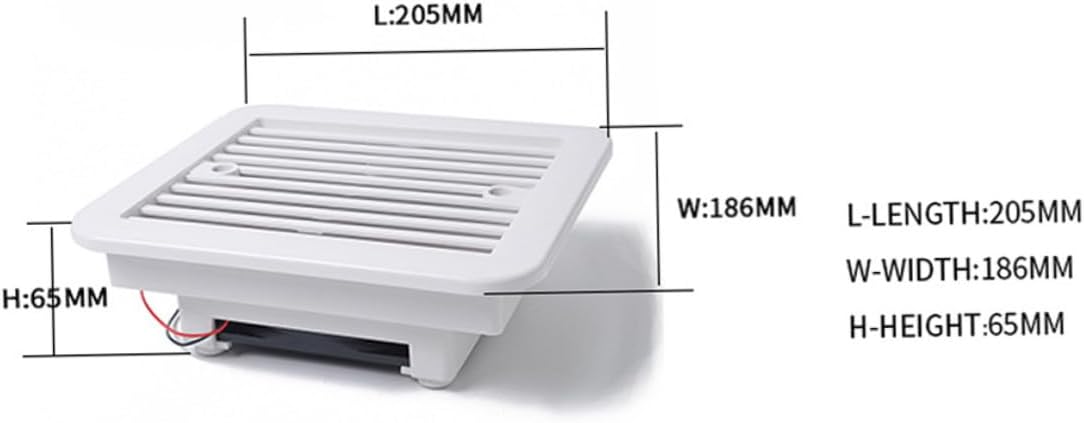 12v 8-inch Rv Vent Fan with Blades Bathroom Exhaust Outlet Fan for Roof Ventilation Replacement Part for Rv Bathroom and Garage