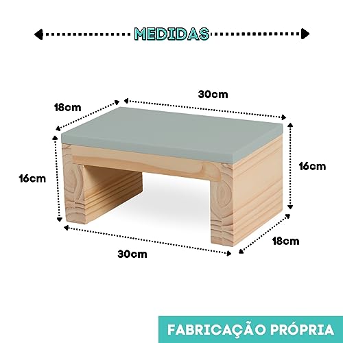 Escada Infantil Madeira Quarto E Banheiro Banquinho Cinza