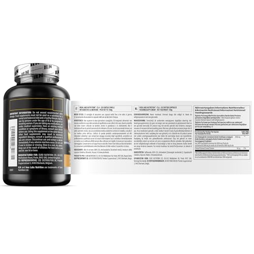 CLA Kapseln - 3000 mg Portion, 2400 mg aktives CLA - mit Chrom für normalen Makronährstoffstoffwechsel - 120 Softgels