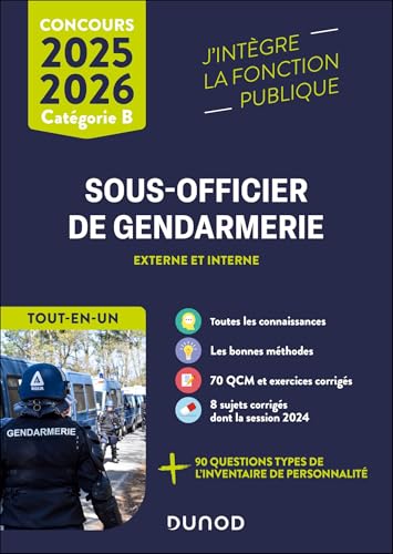 livre Concours Sous-officier de gendarmerie externe et interne - Tout-en-un 2025/2026