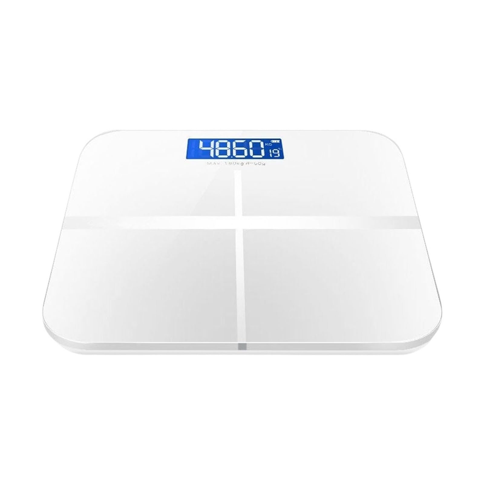 Báscula De Grasa Corporal LCD Pantalla Azul Báscula De Peso Electrónica Pantalla HD Carga USB Compatible Con Bluetooth For Suministros De Oficina En Casa FáCil De Usar(White-Battery)