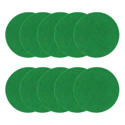 Ldabrye 10Pcs Air Hockey Felt Pad Replacement Air Hockey Pusher Pad Green Self Adhesive Felt Sticker Easy to Use