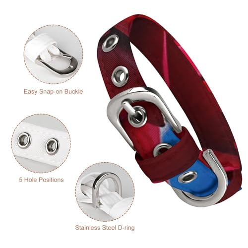 Collier rose rouge pour petit chien et chat réglable - 4