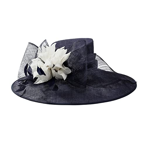 Vintagehat Kentucky Derby Hat For Women - Large Brim Church Feather Fascinator Hats Summer Beach Sun Hat #TOP2