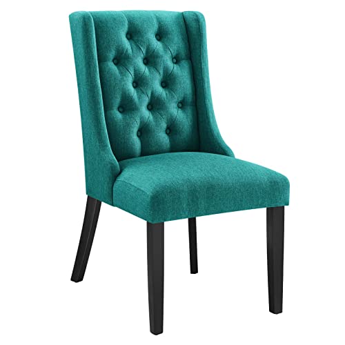 Image of Modway Baronet Button-Tufted Fabric Parsons Dining Chair in Teal