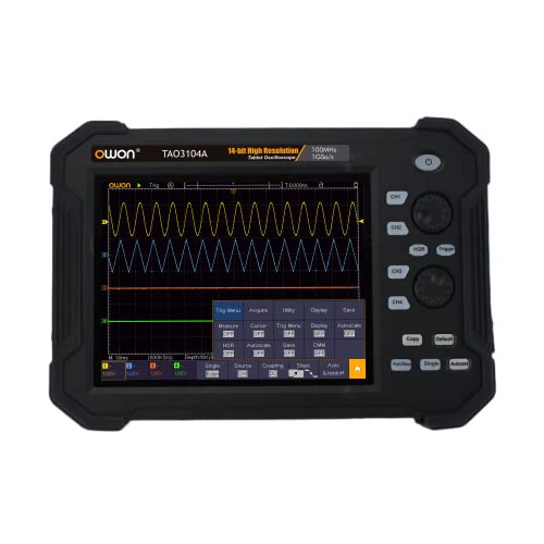 OWON TAO3104A 4CH 14bits 100MHz 8'' LCD Portable Touchscreen Tablet Digital Oscilloscope