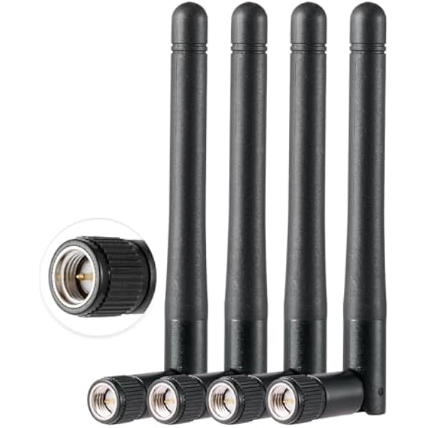 Vecys 4PCS Dwuzakresowa WiFi Antena 2.4GHz 5GHz 5.8GHz 1.5dBi MIMO SMA Męska Antena do Bezprzewodowego Routera WiFi Karta LAN PCIe Router Monitor do Monitoringu Wideo