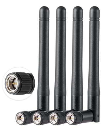 POBADY 4PCS Dual Band WiFi Antenna 2.4GHz 5GHz 5.8GHz 3dBi MIMO SMA Male for WiFi Router Wireless LAN Card PCIe Card Router Video Surveillance Monitor