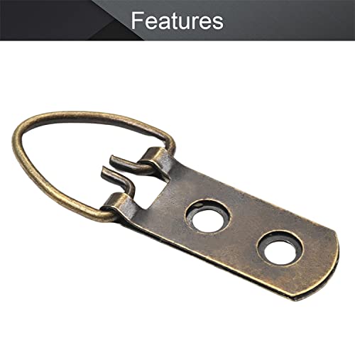 Image of MroMax 50PCS Ring Picture Frame Buckle 2.13 inch x 0.63 inch Bronze Tone Assortment Kit for Home Decoration Picture Frames Photo Hanging Solutions