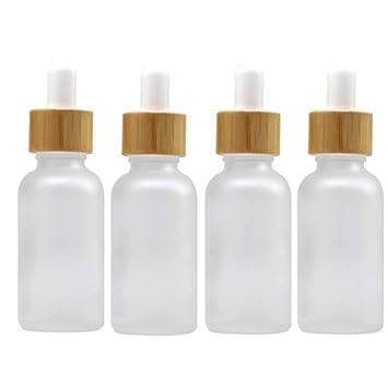 Download Amazon Com 4 Pack Frosted Glass Dropper Bottles Essential Oil Bottles With Eye Dropper And Bamboo Lids Perfume Sample Vials Essence Liquid Cosmetic Containers 30ml 1oz Beauty