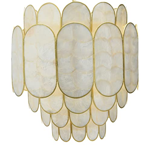 4-Tier Capiz and Metal Chandelier by Creative Co-Op - Image 5