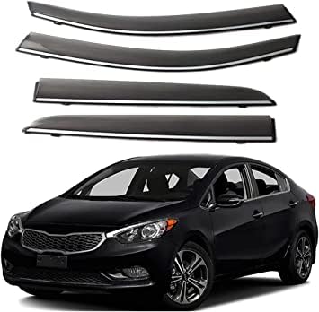 4Pcs Car Wind Deflectors for Kia Forte 2009-2017, Wind Rain Sun Smoke Guard Deflectors Side Window Visor Sun Rain Guard Shade