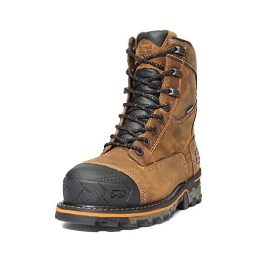 Timberland PRO Men's 8 Inch Boondock Composite Toe Waterproof Industrial Work Boot,Brown Oiled Distressed Leather,11 M US