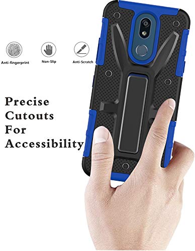 Hnhygete Lg K40 Phone Case, Lg K40 Case, Dual Layer Heavy Duty Non Slip (Shockproof) Bumper Rugged Support Protective Cover Lg K40/Lg Harmony 3/Lg Solo Lte (Blue) #TOP6
